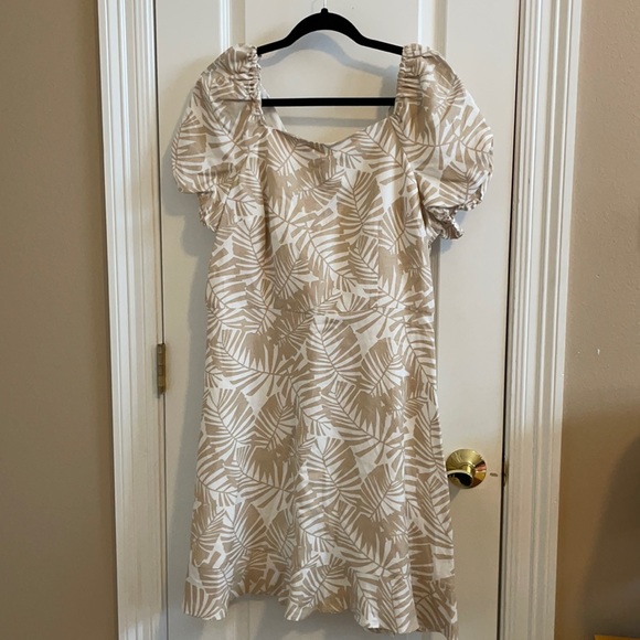 Loft nude tropical print floral linen dress - Picture 2 of 11